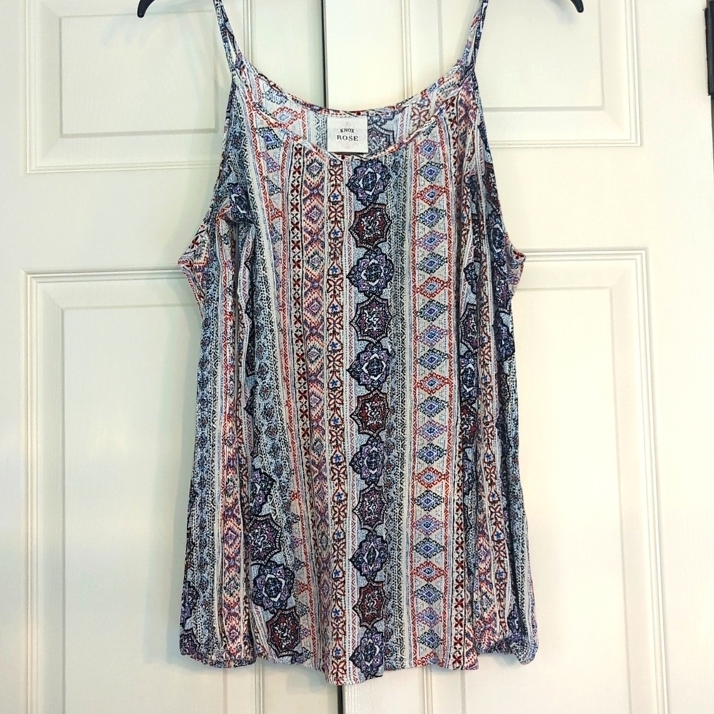 Knox Rose Cold Shoulder Spaghetti Strap Top Multi Color Size XS